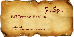 Fürster Szelim névjegykártya